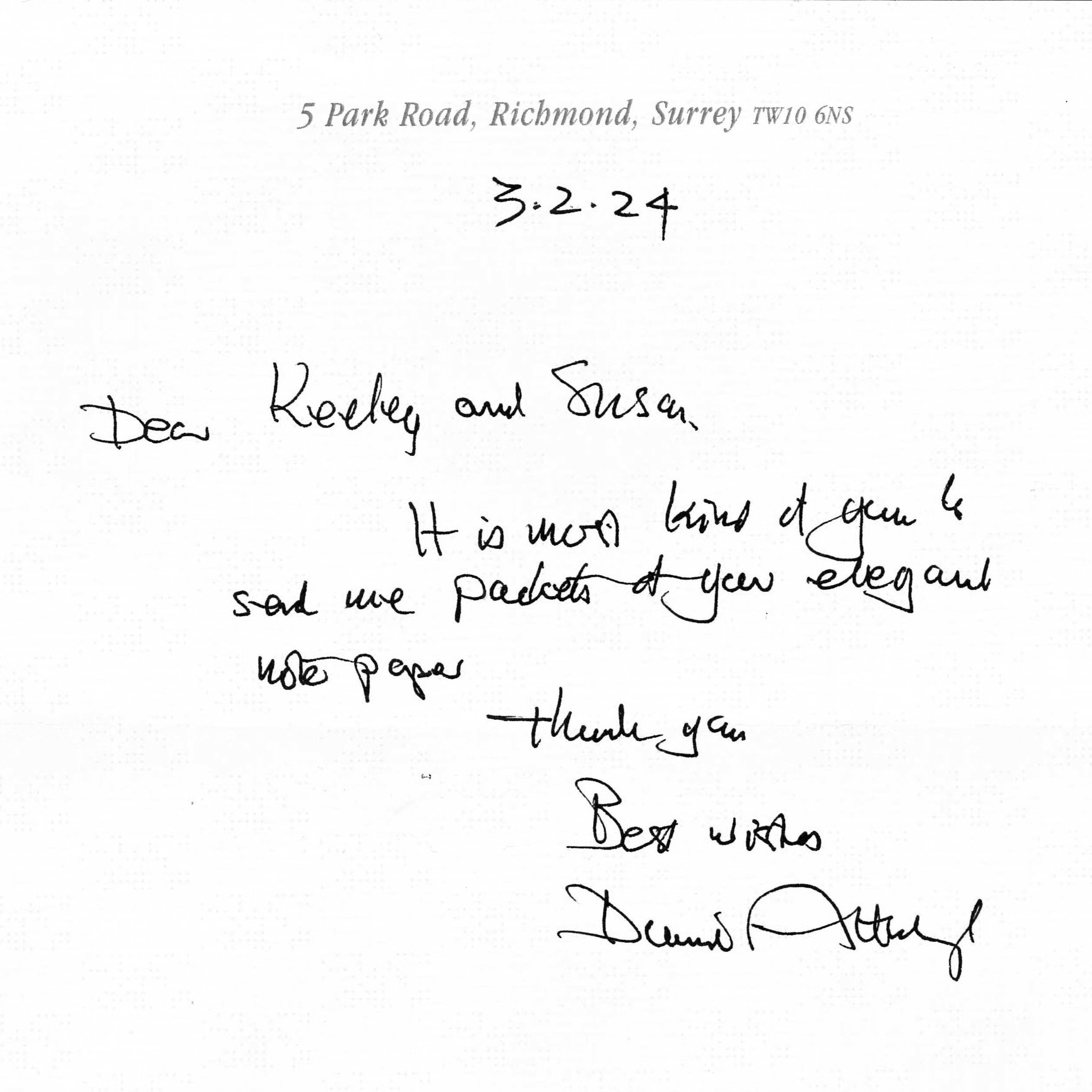 From Sir David Attenborough