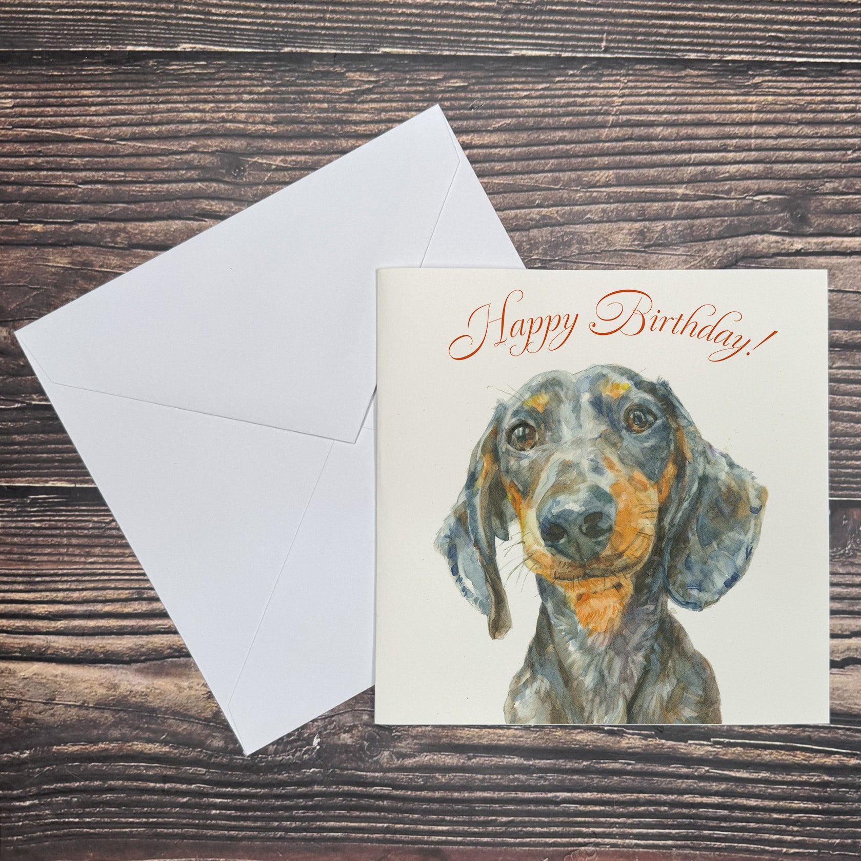 Dapple Dachshund - Square Card (Birthday)