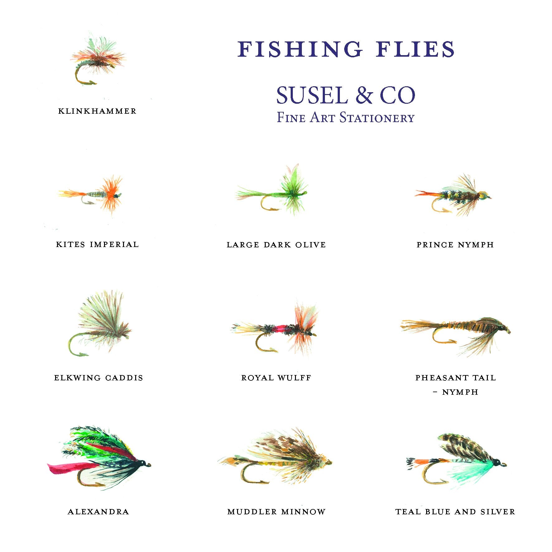 Fishing Flies - Place Cards