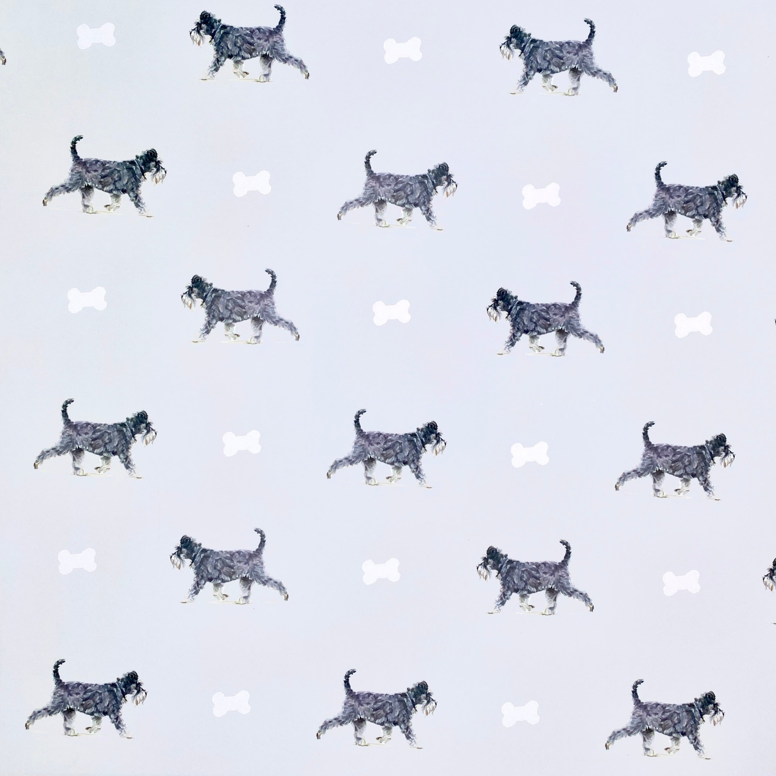 Schnauzer (Blue) - Wrapping Paper