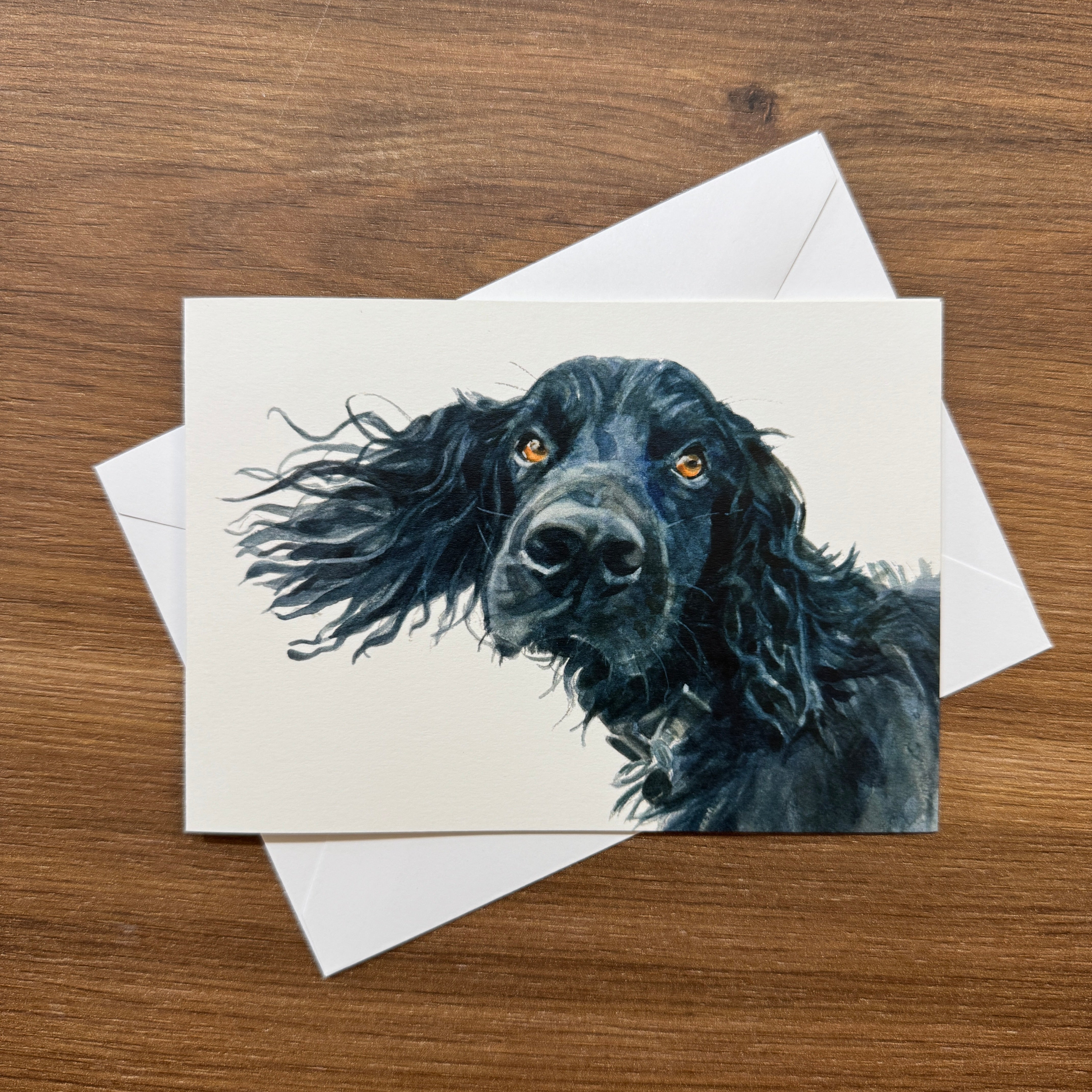 Black Cocker Spaniel - A6 Greetings Card