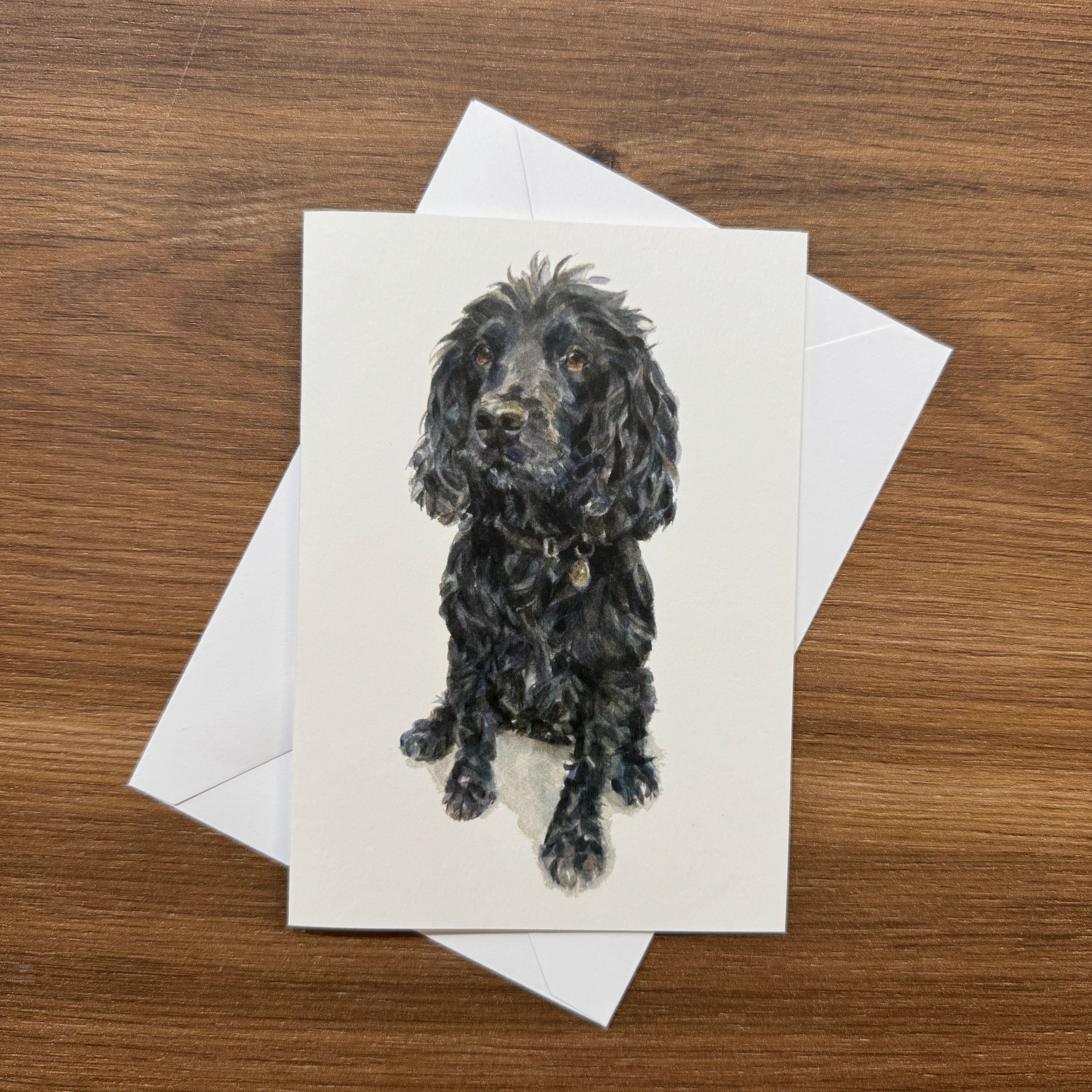 Black Spaniel - A6 Greetings Card
