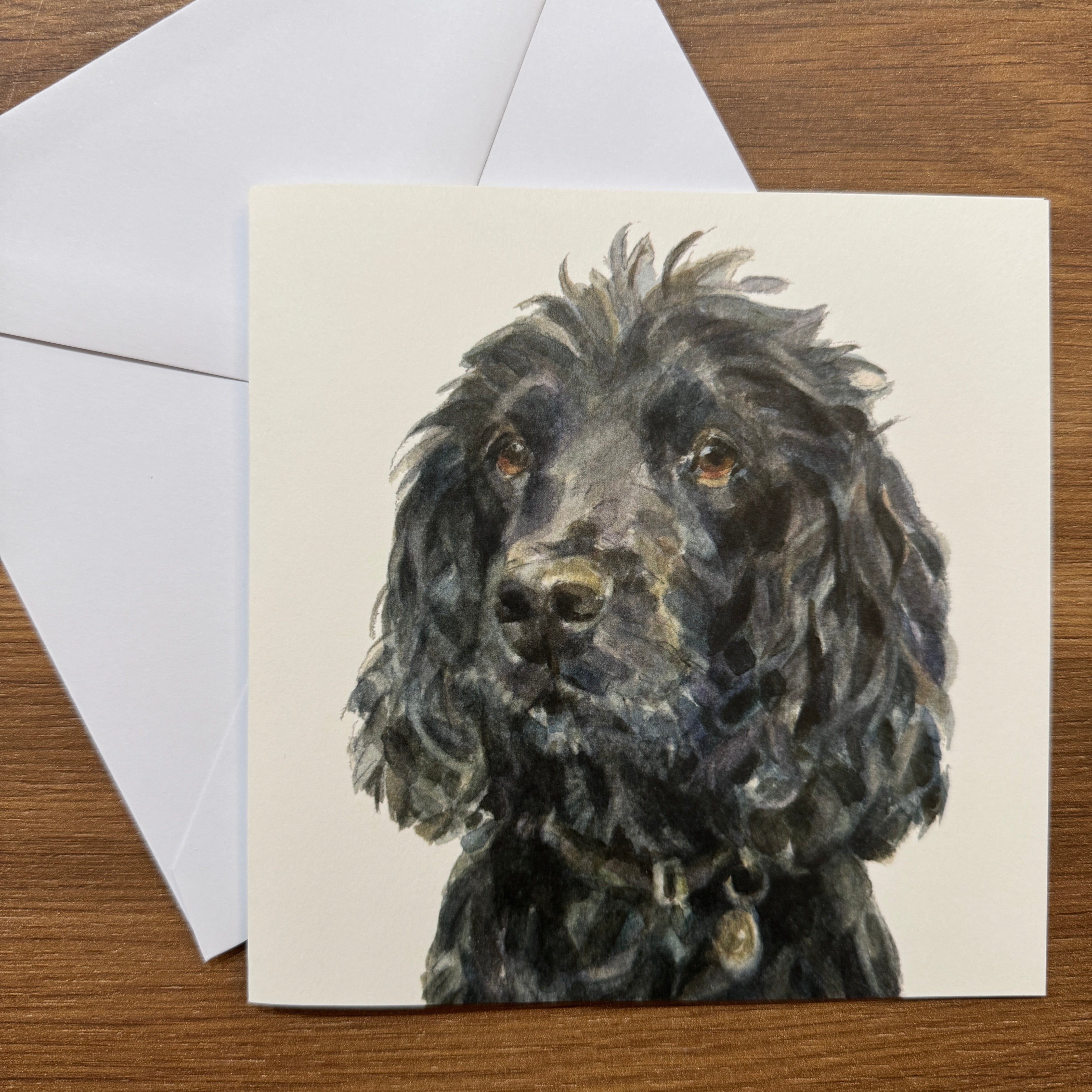 Black Spaniel - Square Card