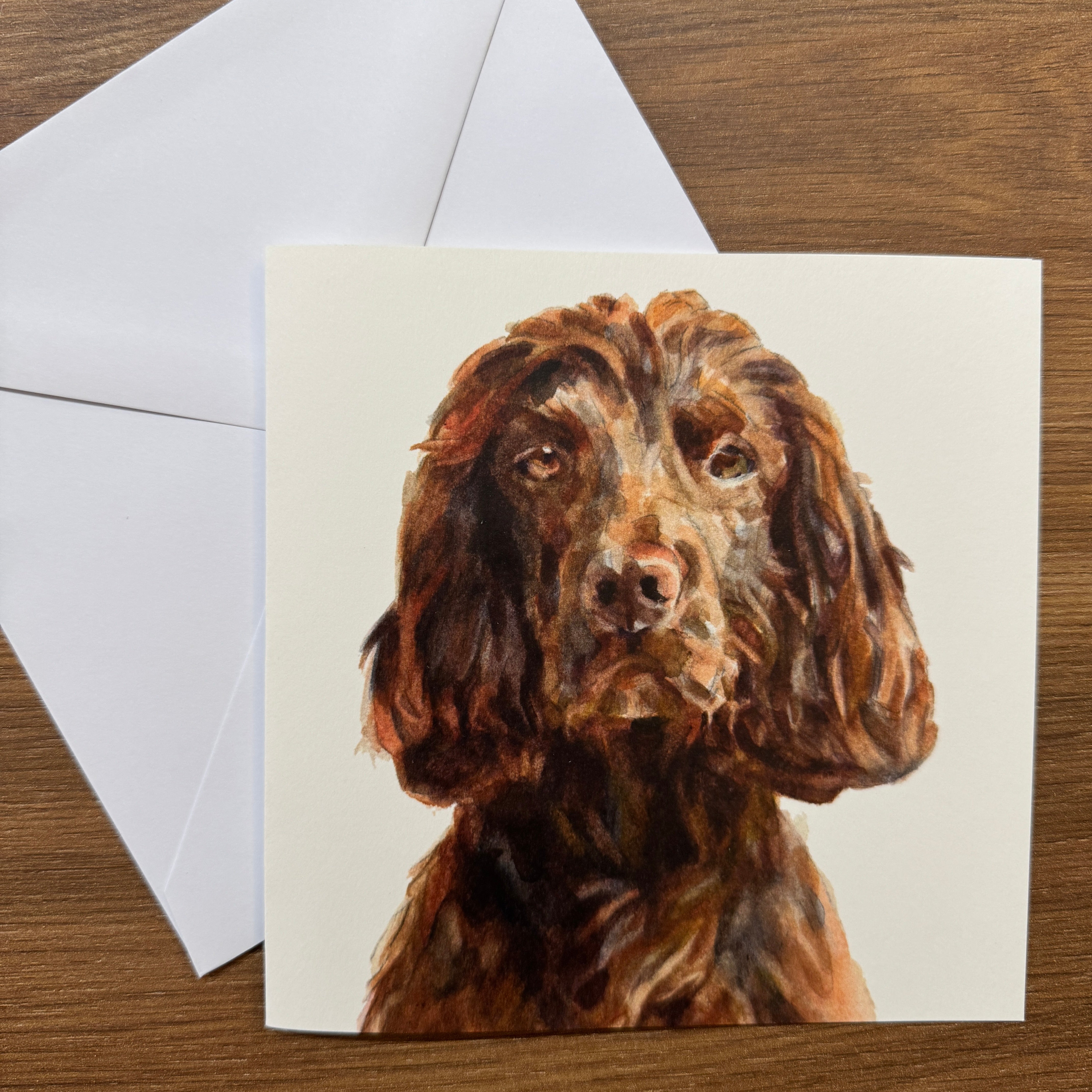 Liver Cocker Spaniel - Square Card
