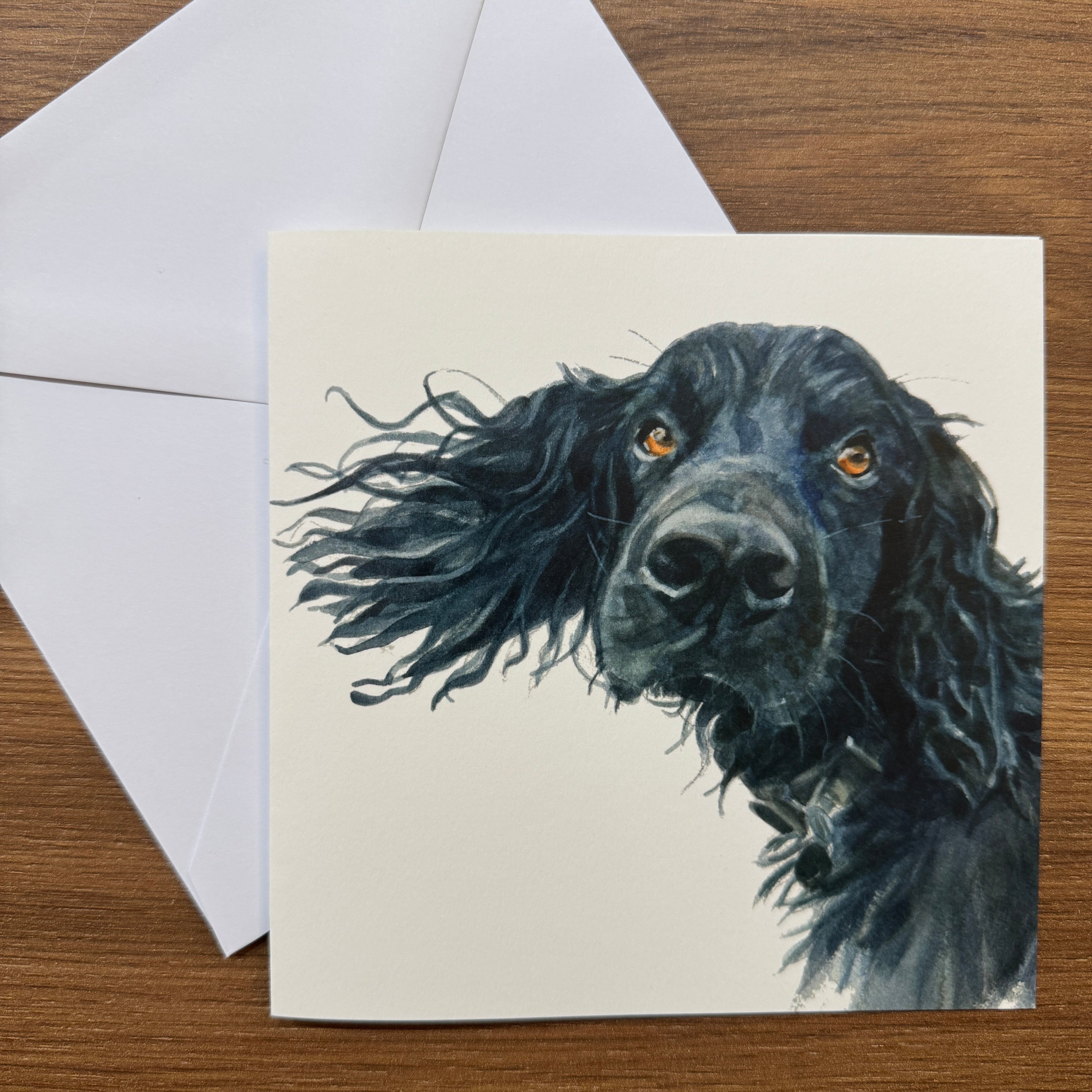 Black Cocker Spaniel - Square Card