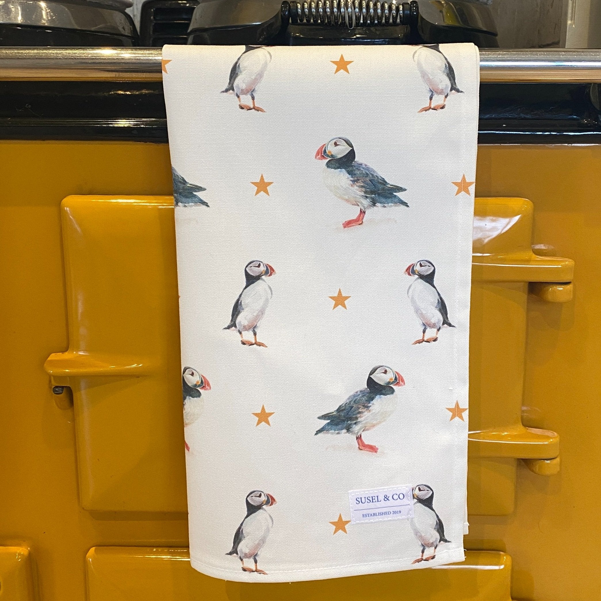 Puffins - Luxury Tea Towel