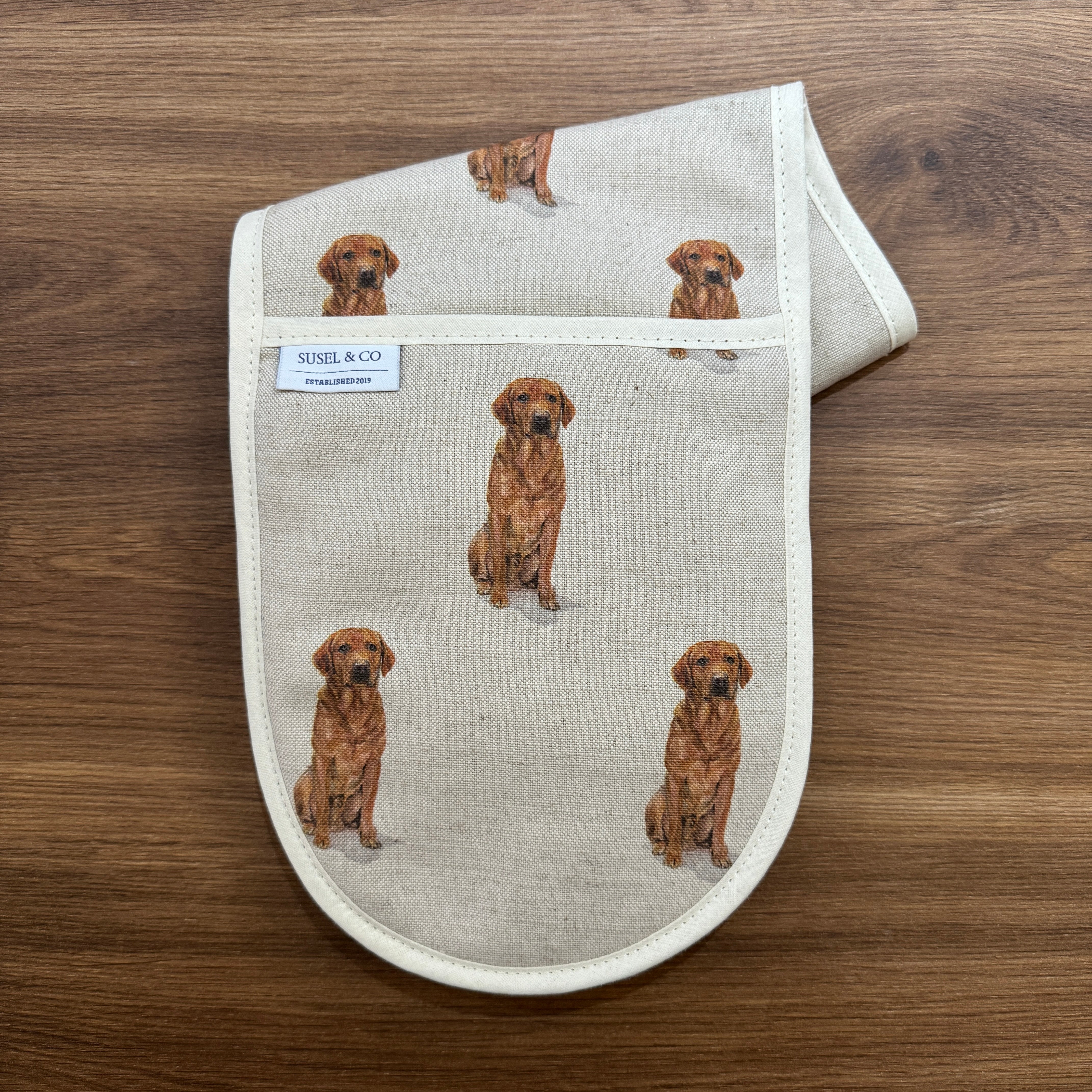 Fox Red Lab - Linen Double Oven Gloves