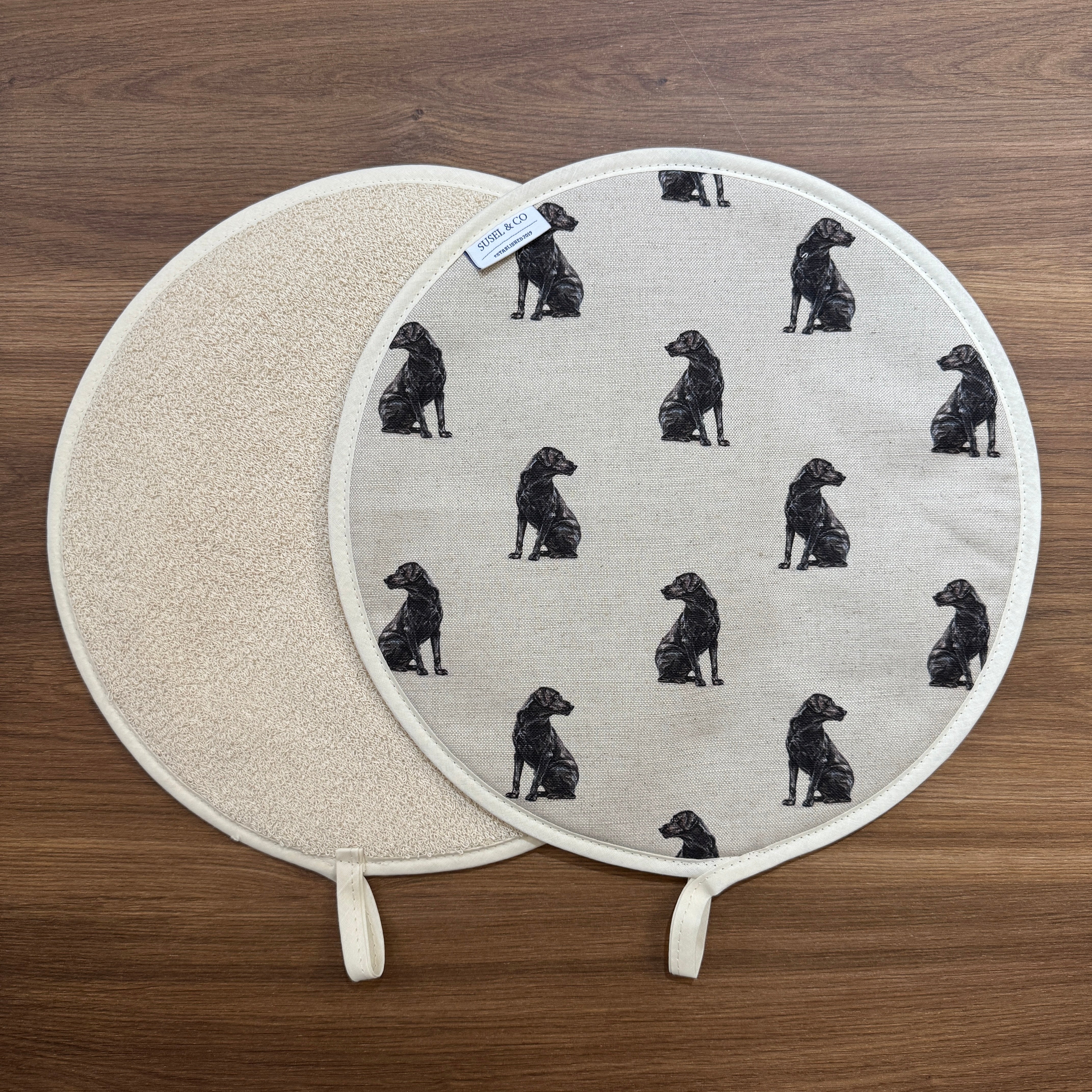 Black Lab - Linen Hob Covers | Chef's Pads (Pair)