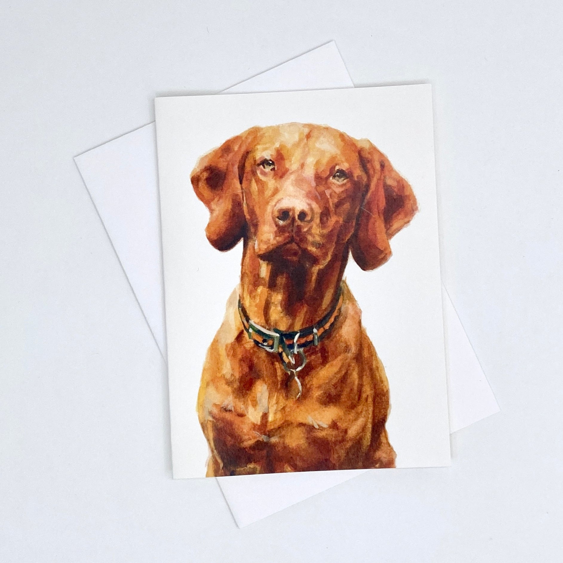 Hungarian Vizsla Portrait - A6 Greetings Card