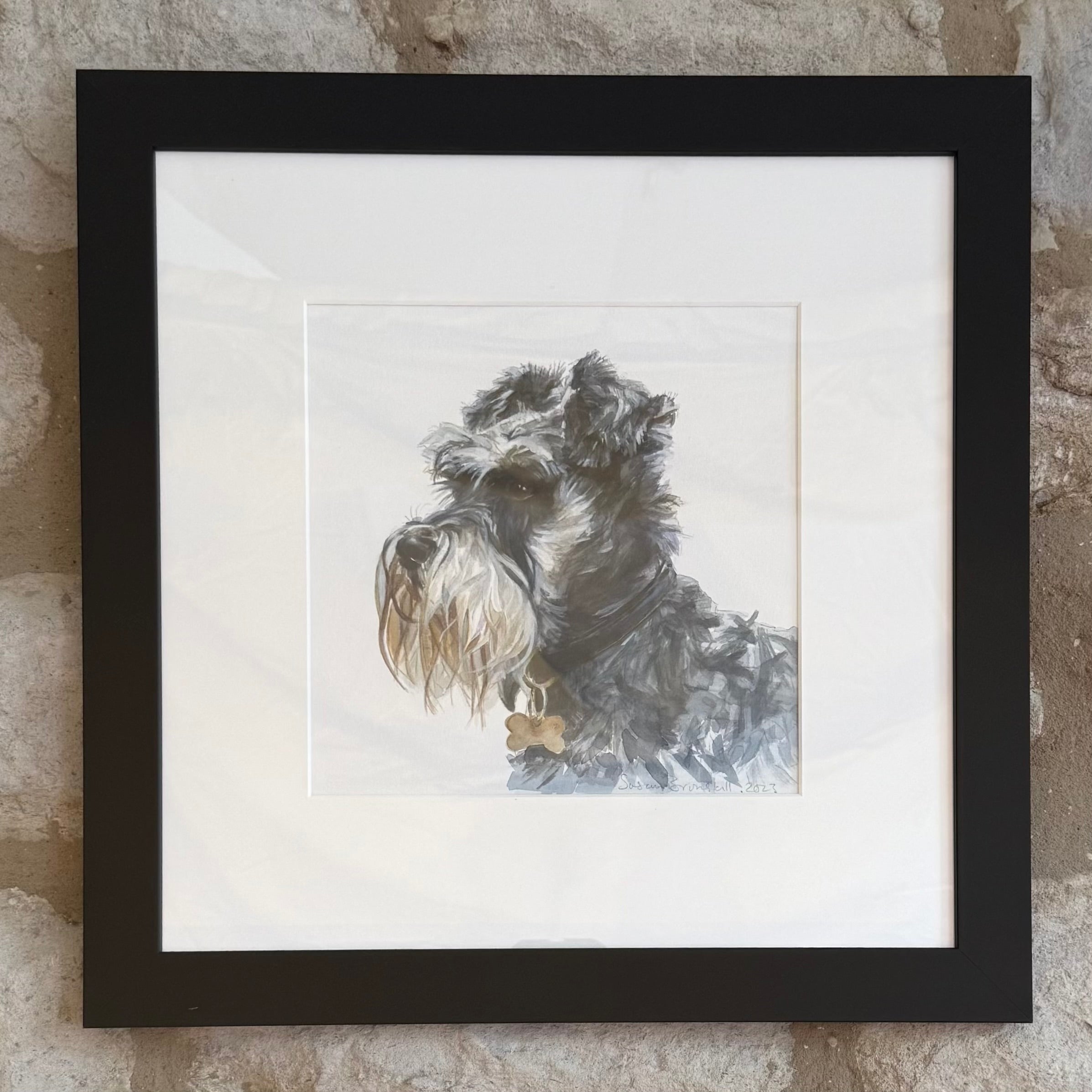 Schnauzer Portrait - Original Watercolour Painting