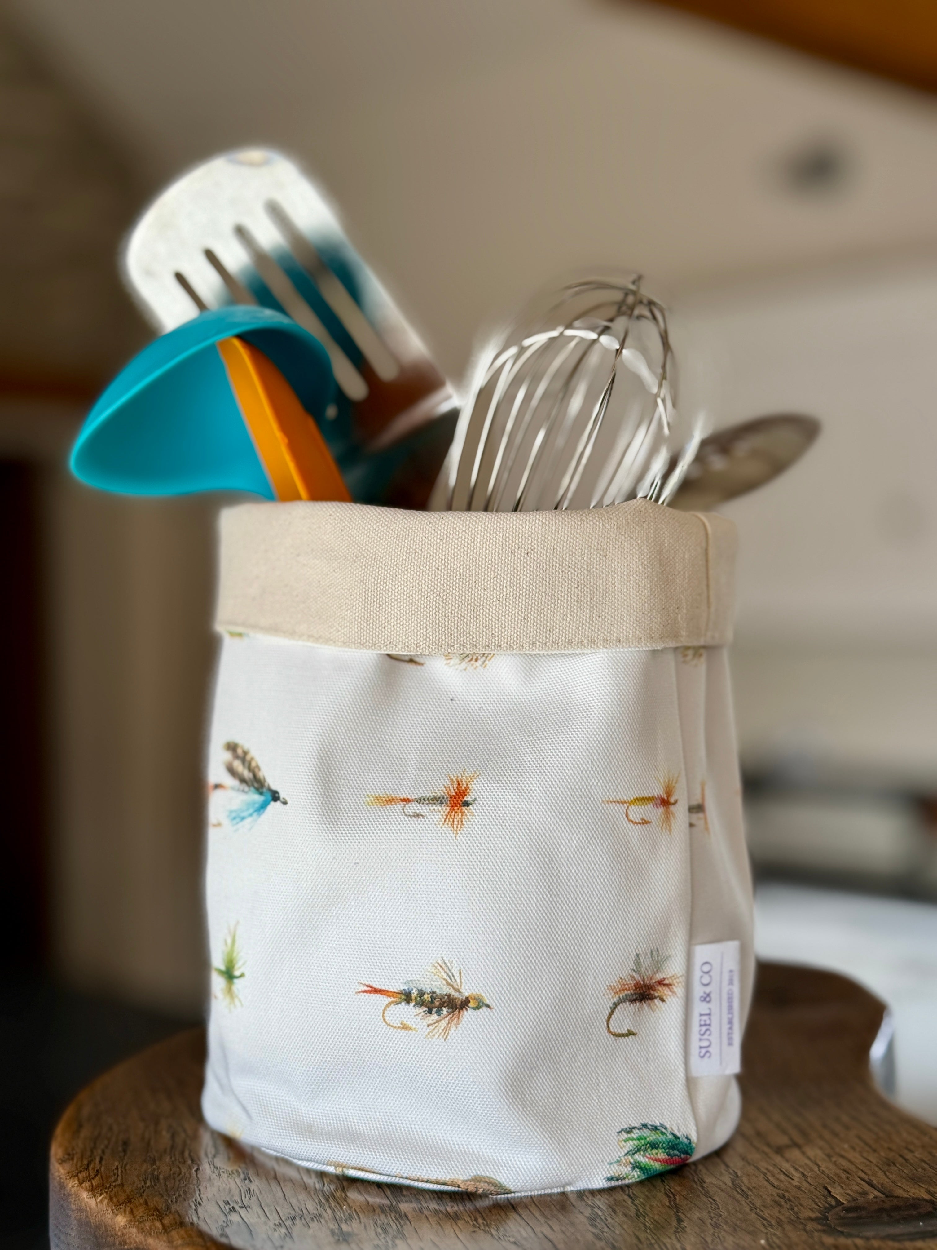 Fishing Flies illustrated desk organiser by Susan Brunskill