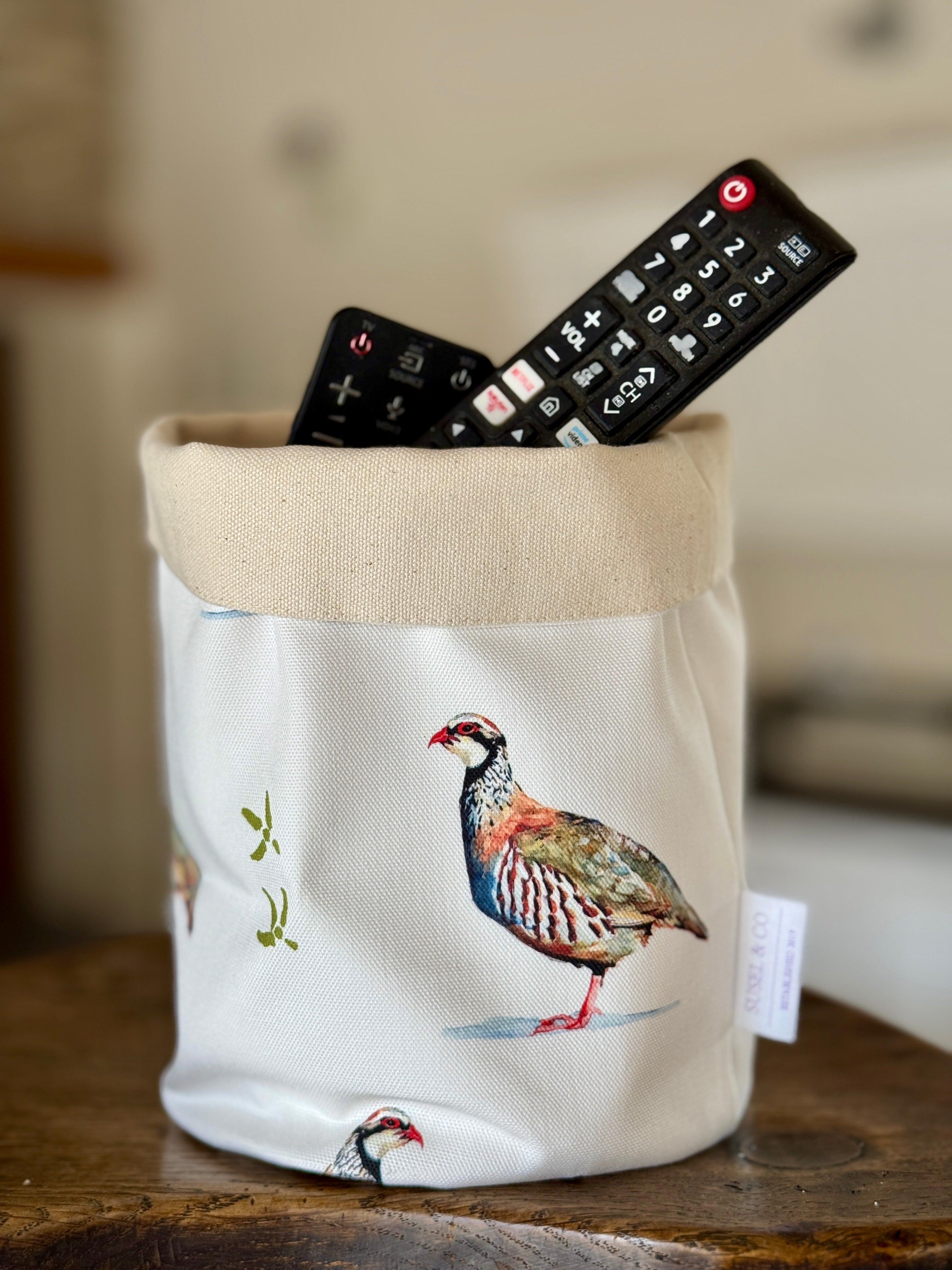 Partridge illustrated desk organiser by Susan Brunskill