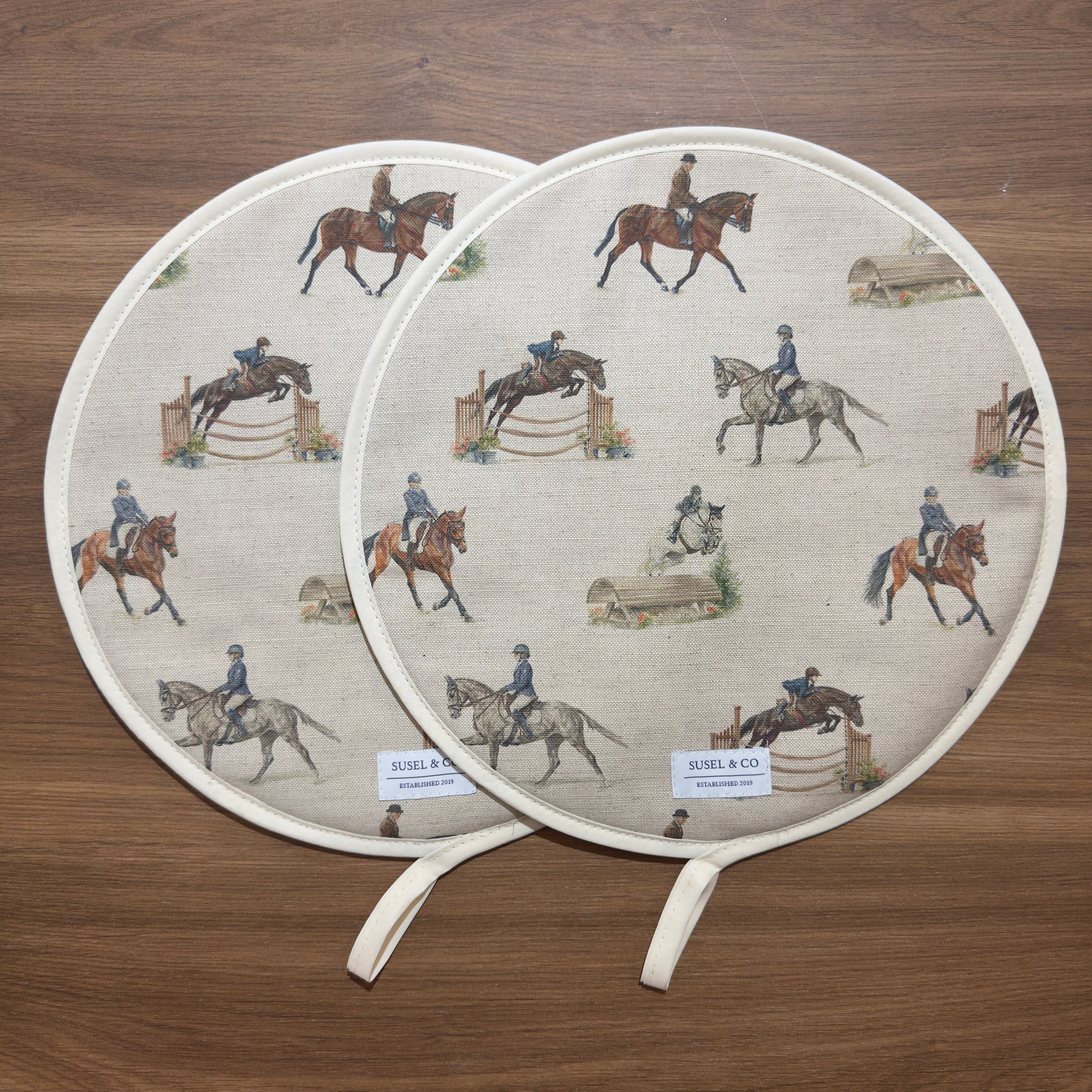 Eventing - Linen Hob Covers | Chef's Pads (Pair)