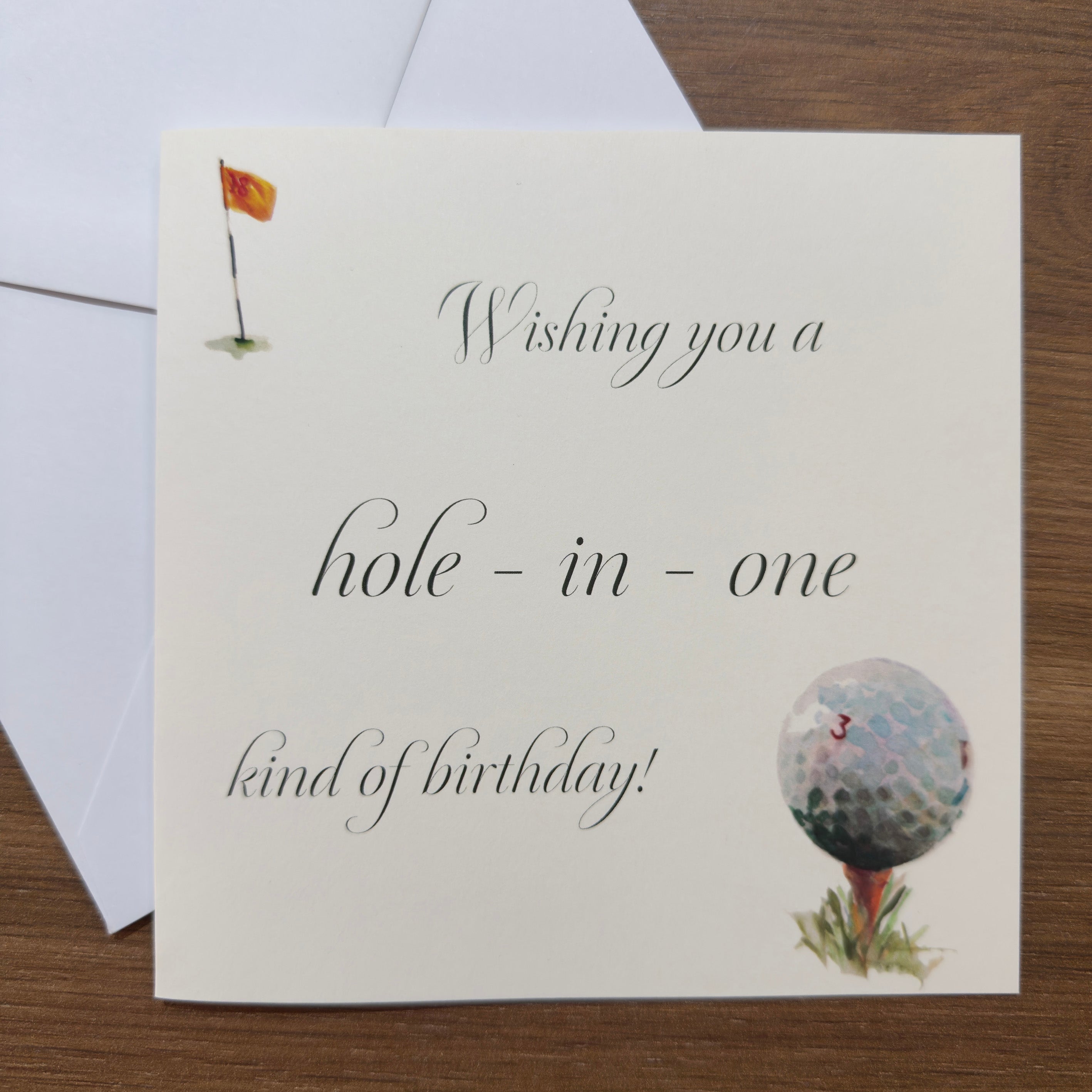 Hole in One - Square Card (Birthday)