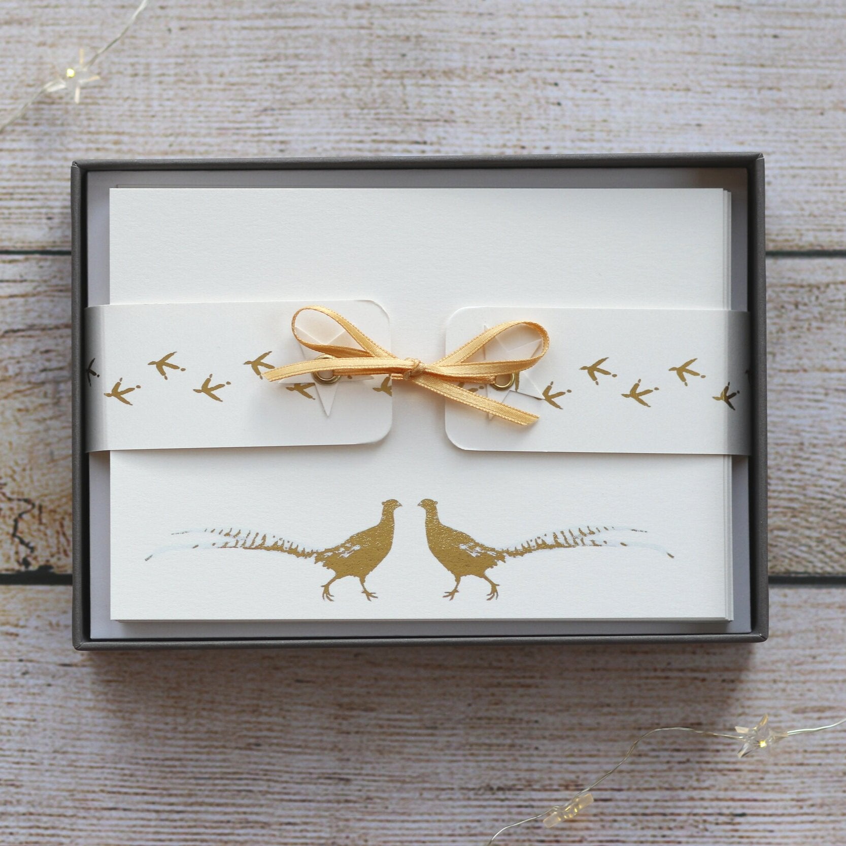 Gold Shimmering Pheasants - Notecards