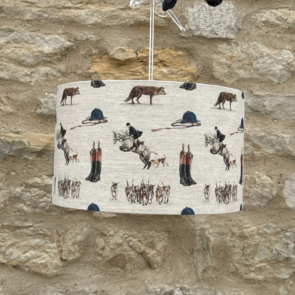 The Field lampshade as a ceiling pendant, designed by Susan Brunskill, handmade in the UK