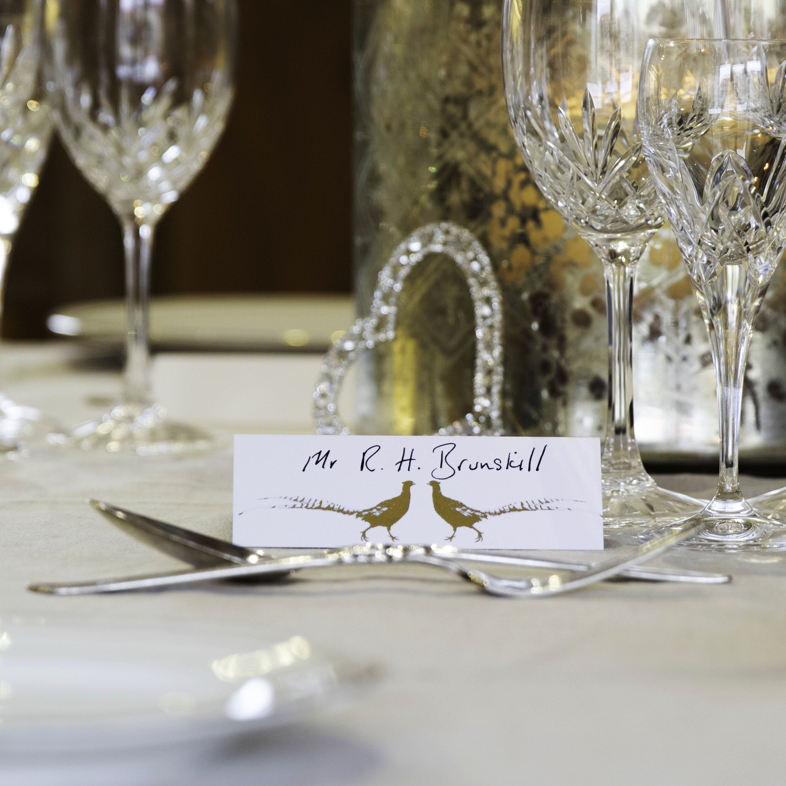 Shimmering Pheasants - Place Cards