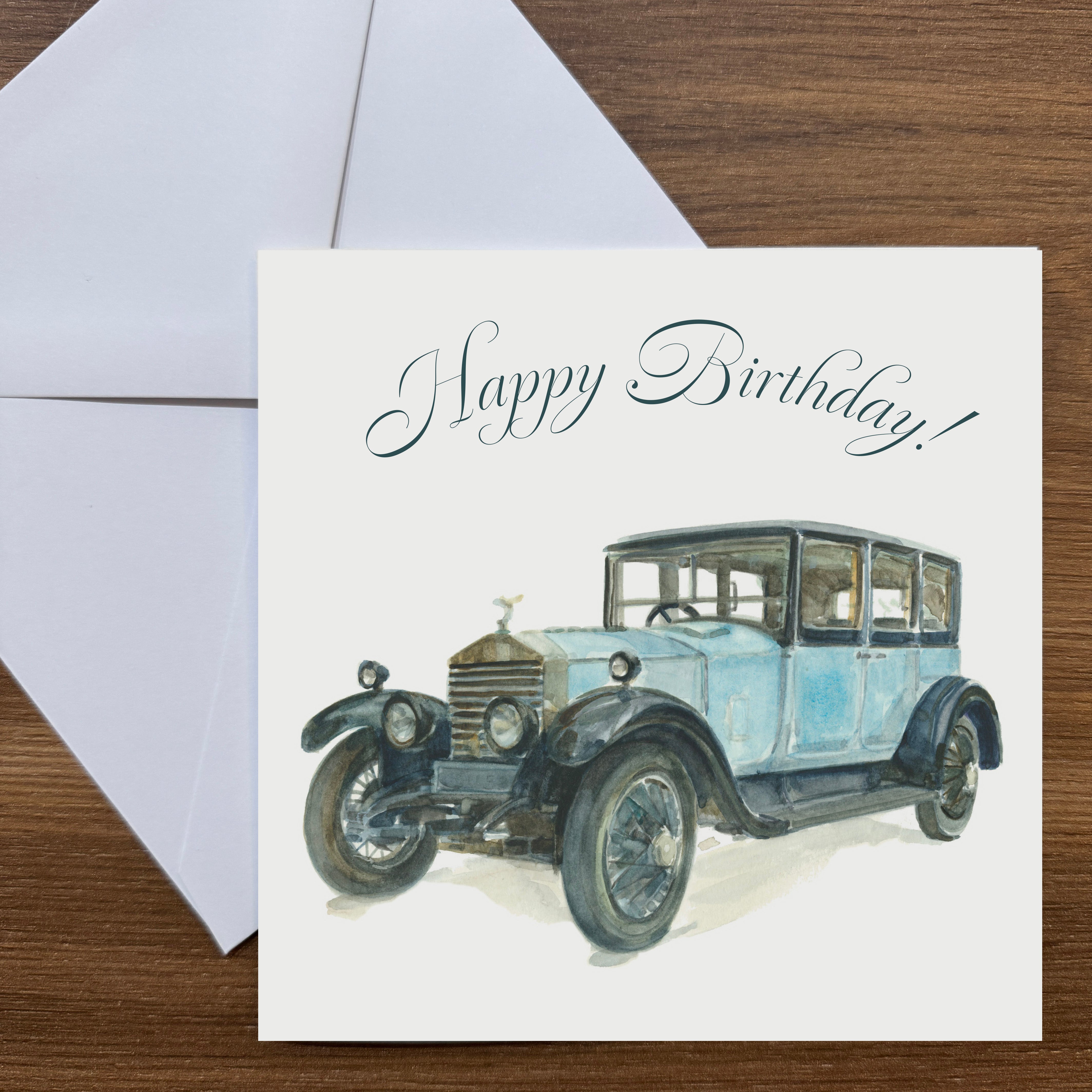 Sky Blue Rolls - Square Card (Birthday)
