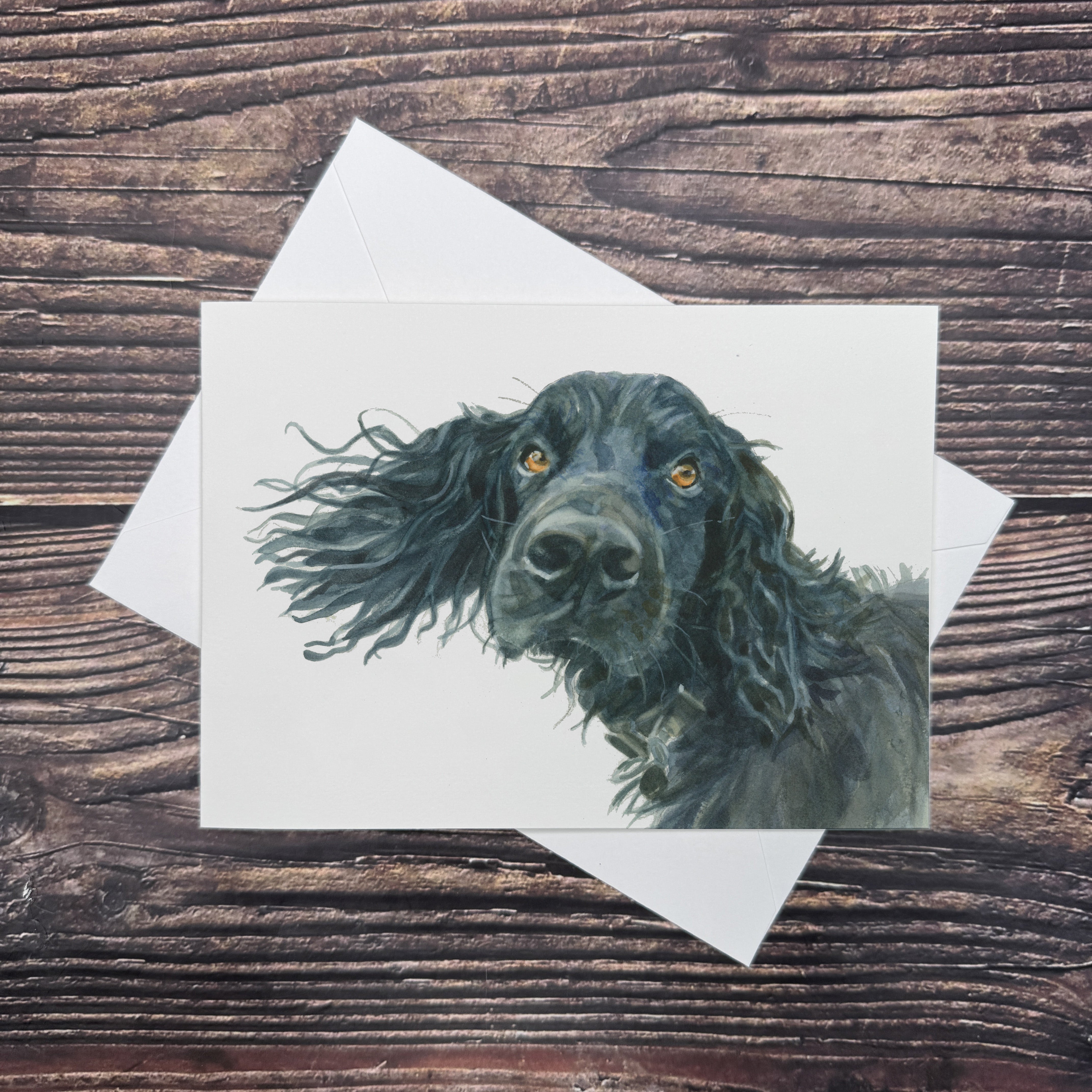 Black Cocker Spaniel - A6 Greetings Card