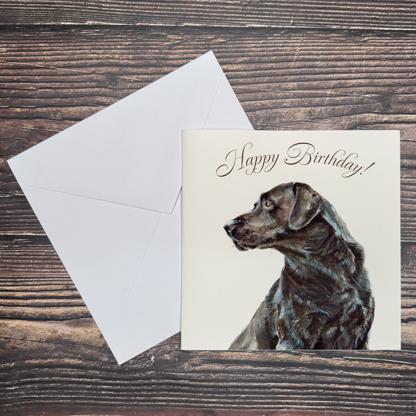Black Lab - Square Card (Birthday)
