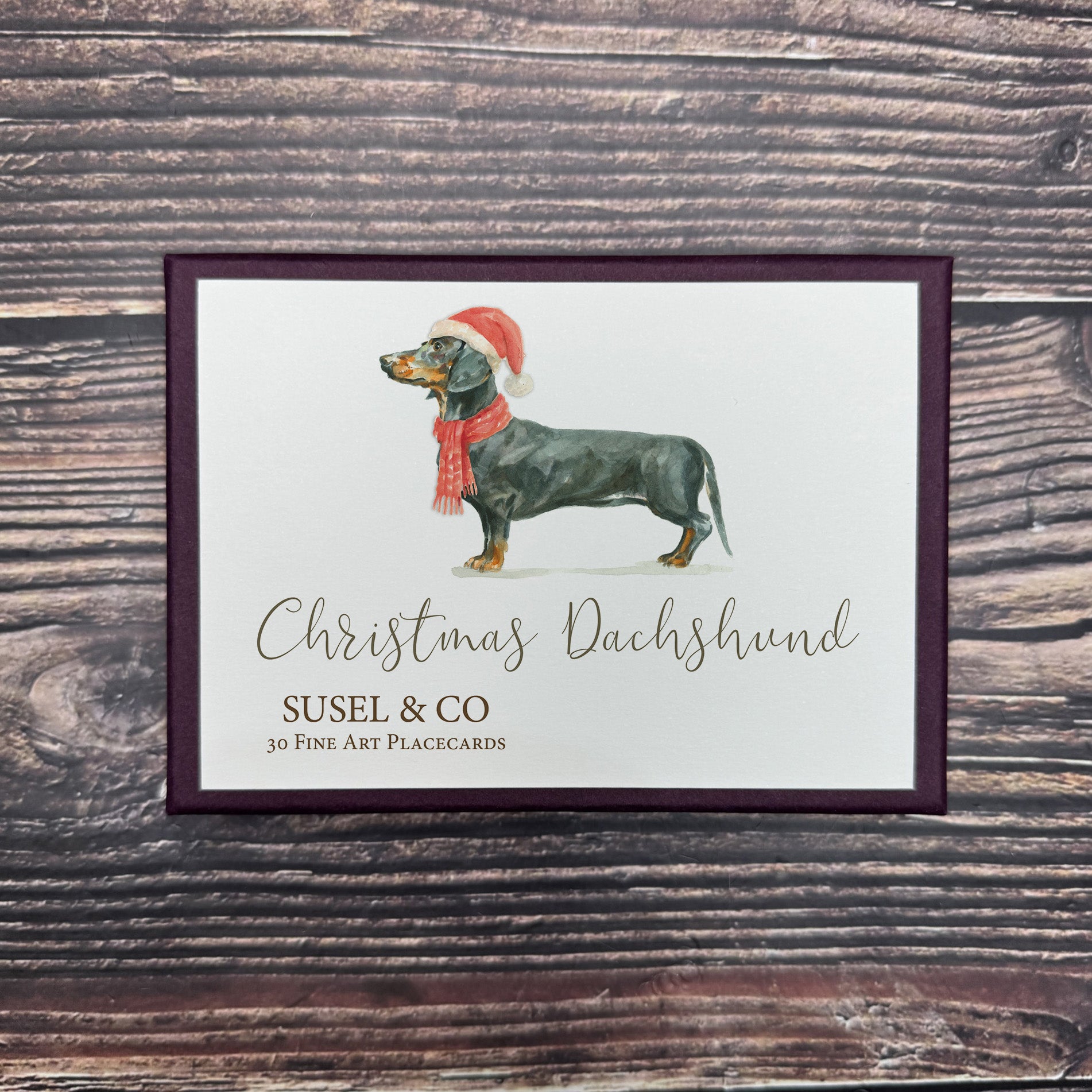 Christmas Dachshund - Place Cards