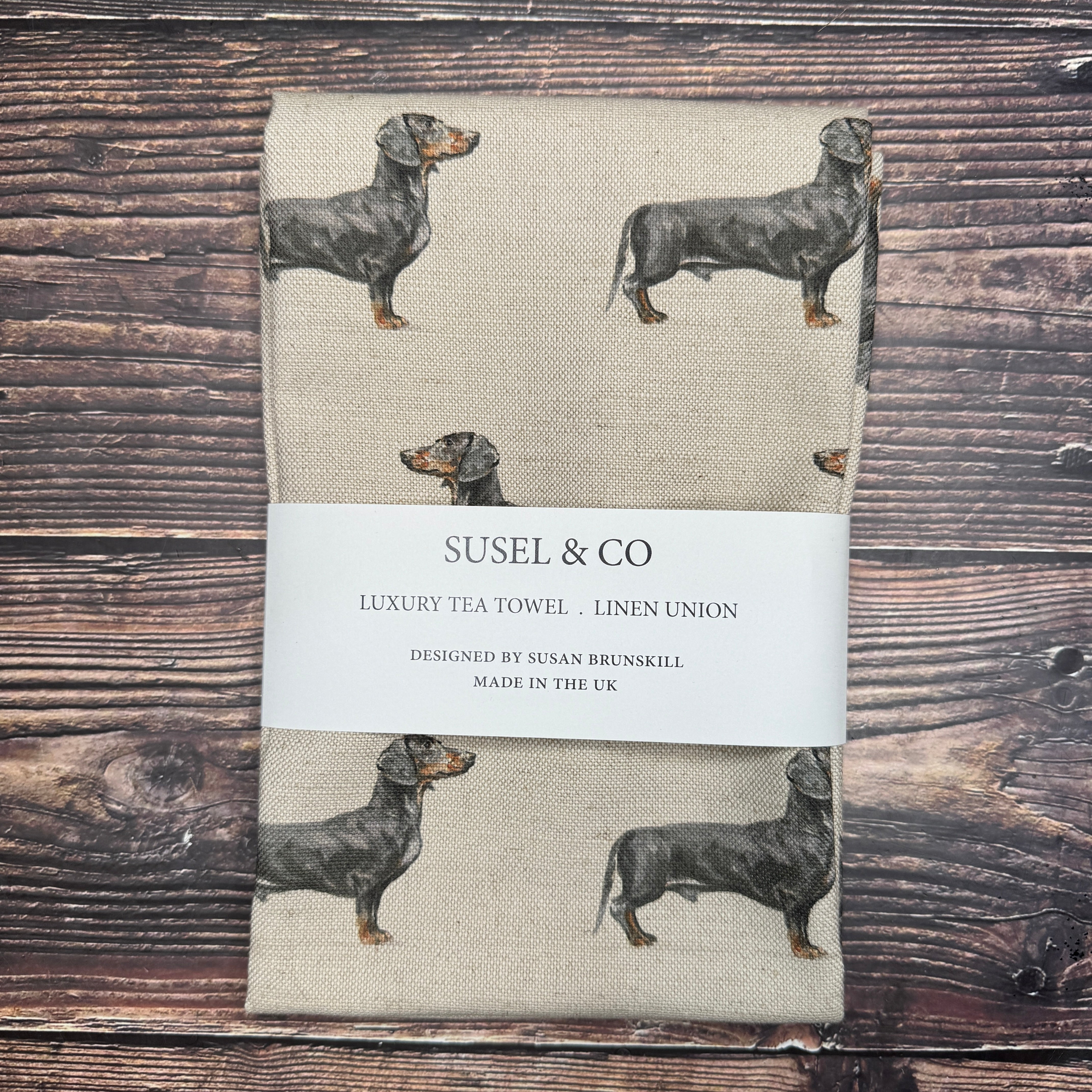 Dachshund - Luxury Linen Tea Towel