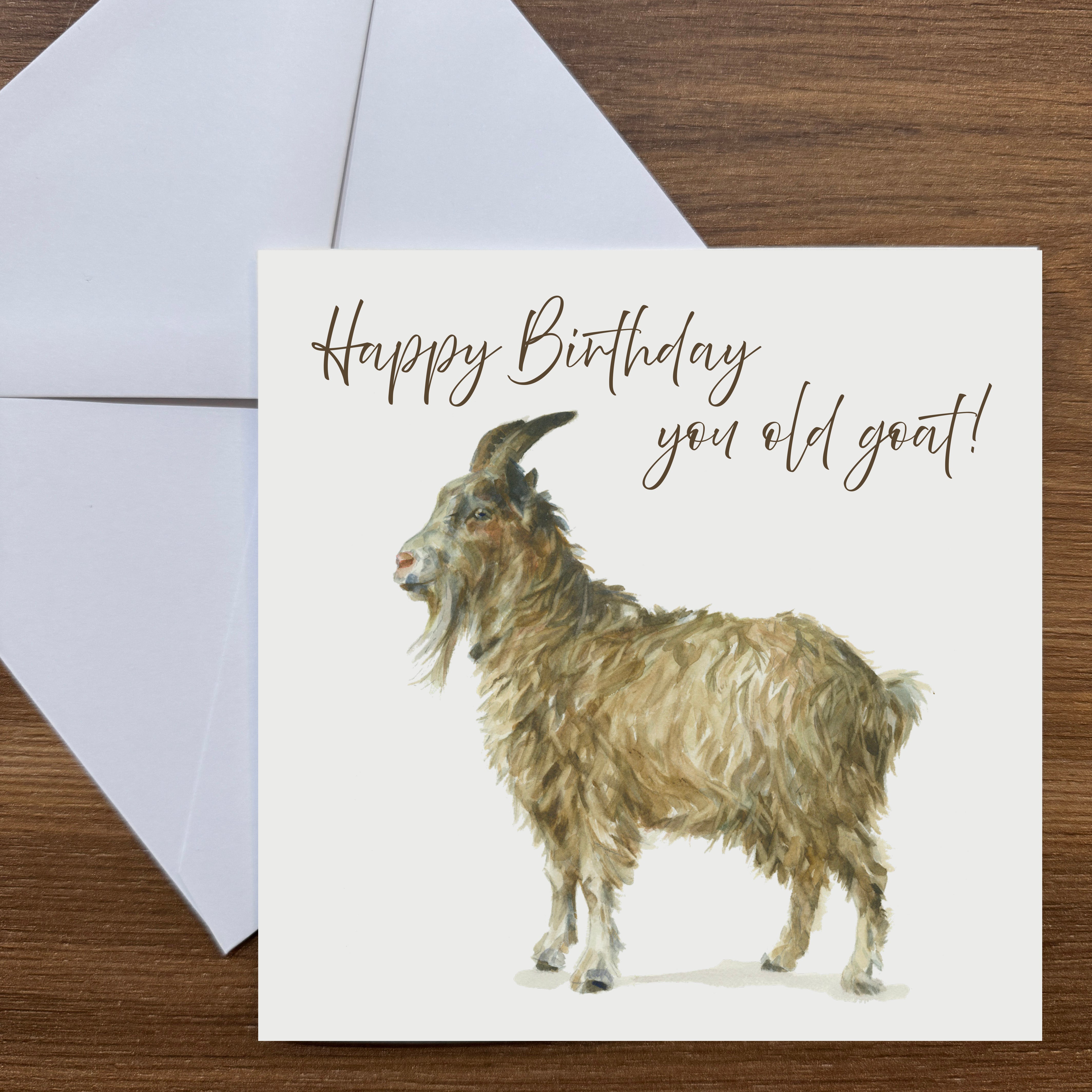 Goat - Square Card (Birthday)