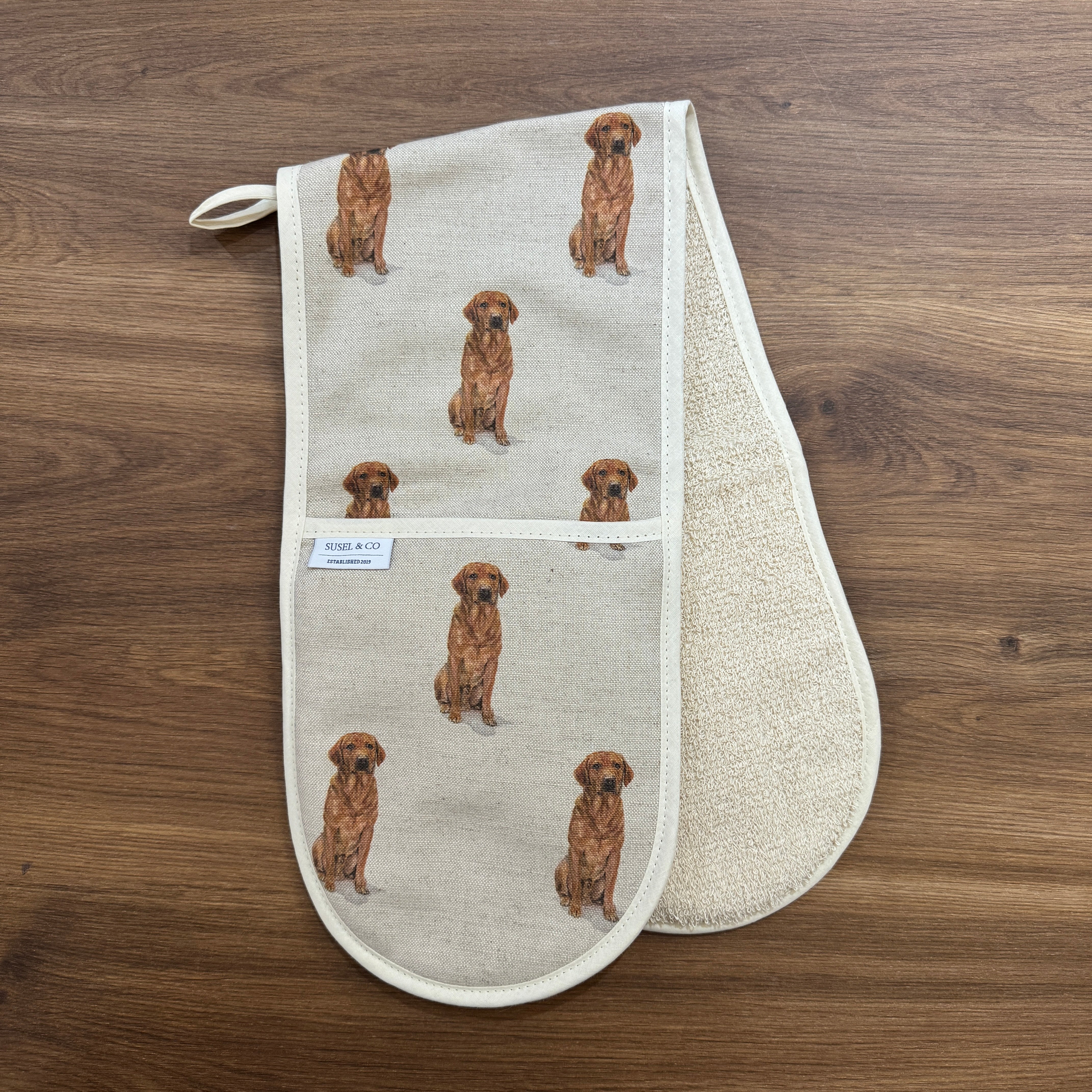 Fox Red Lab - Linen Double Oven Gloves