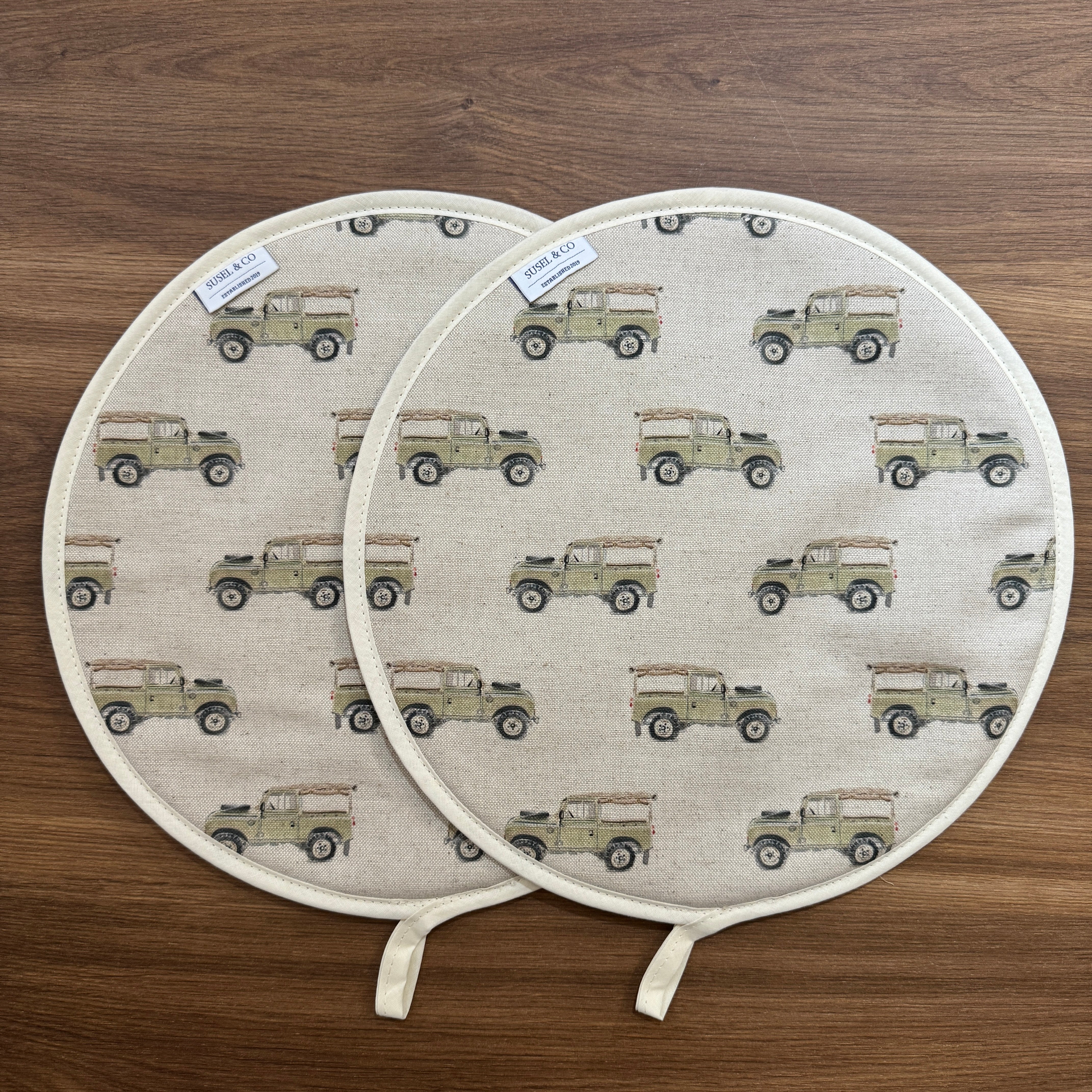 Defender - Linen Hob Covers | Chef's Pads (Pair)