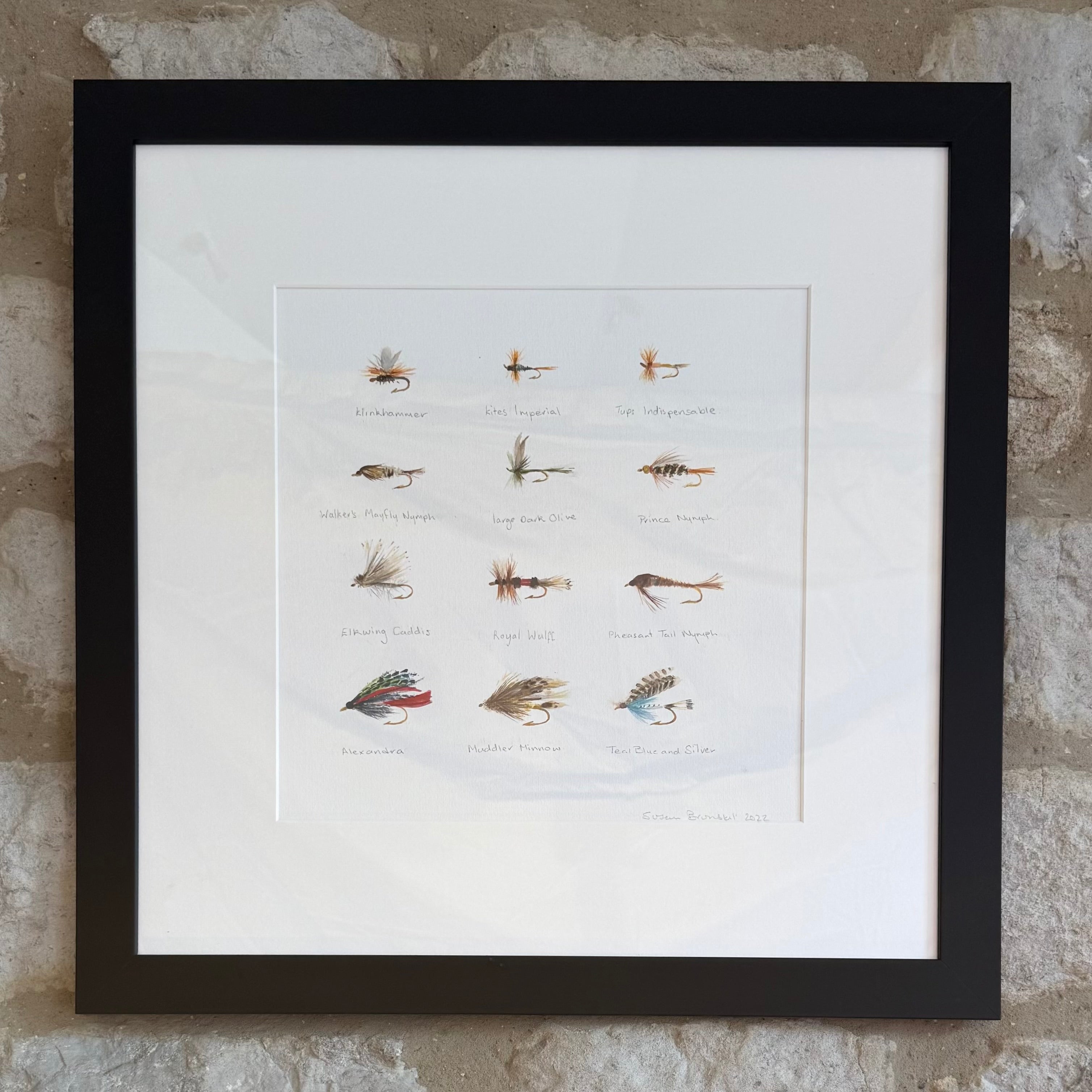 Fishing Flies Reverse - Original Watercolour Painting