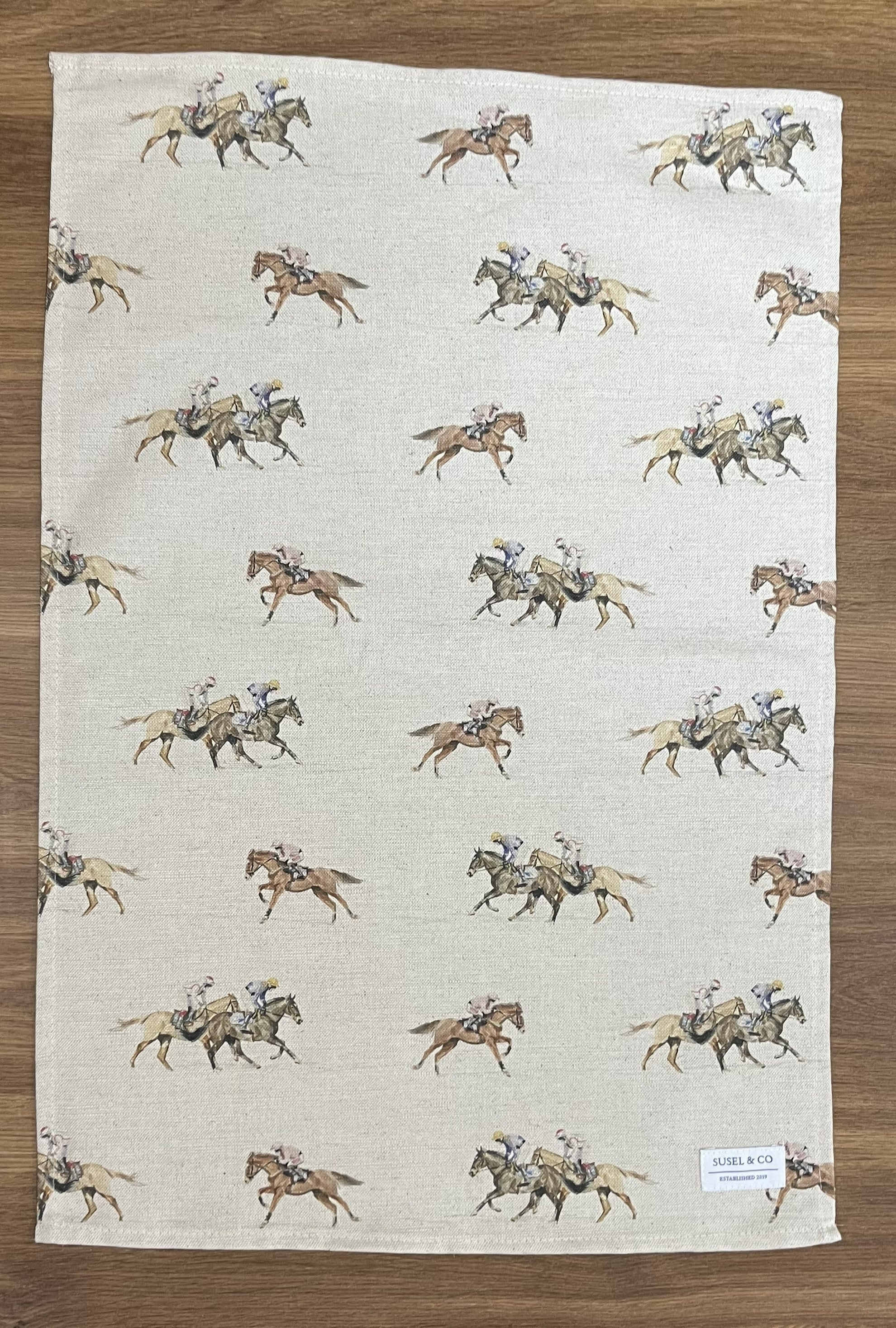 Race Day - Luxury Linen Tea Towel