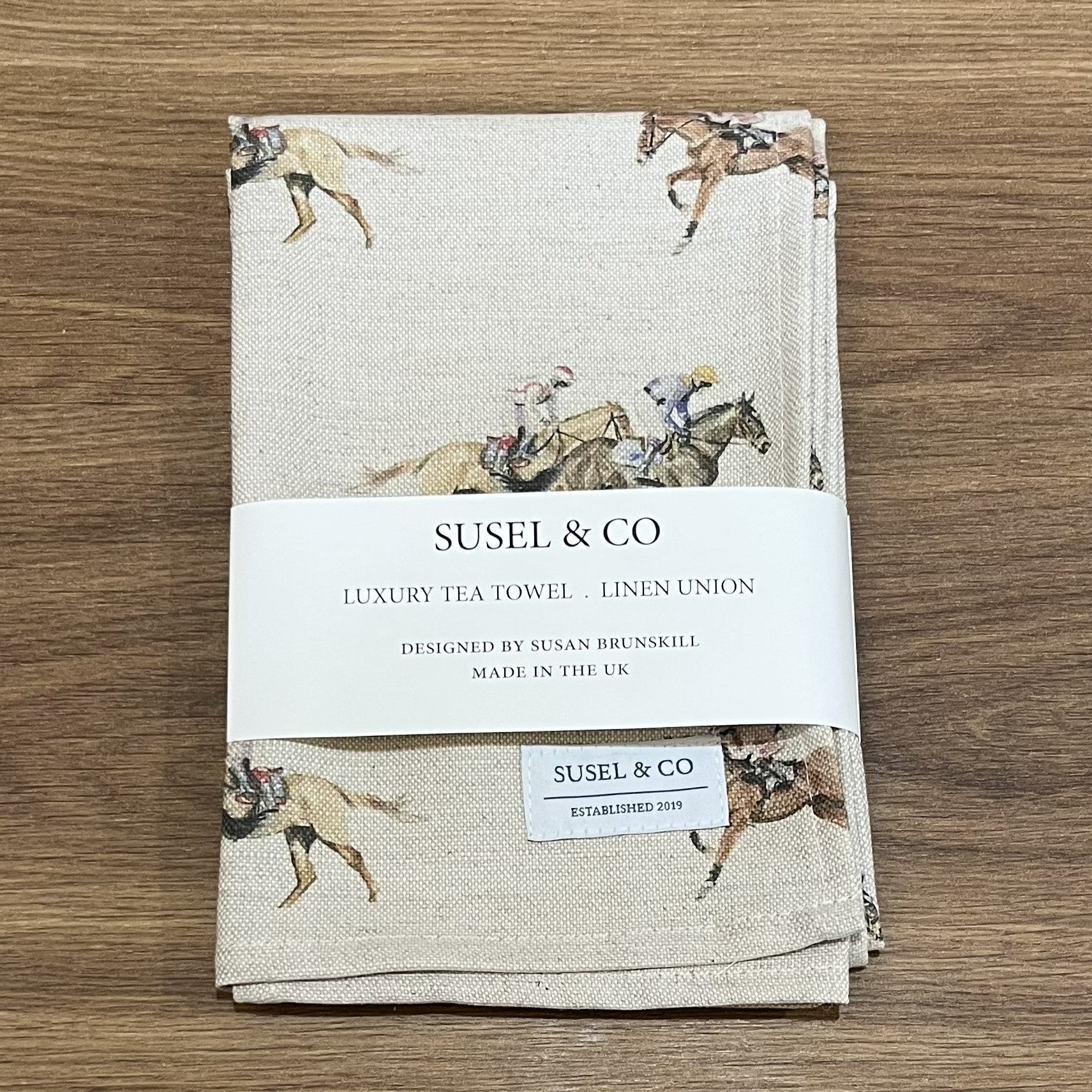 Race Day - Luxury Linen Tea Towel