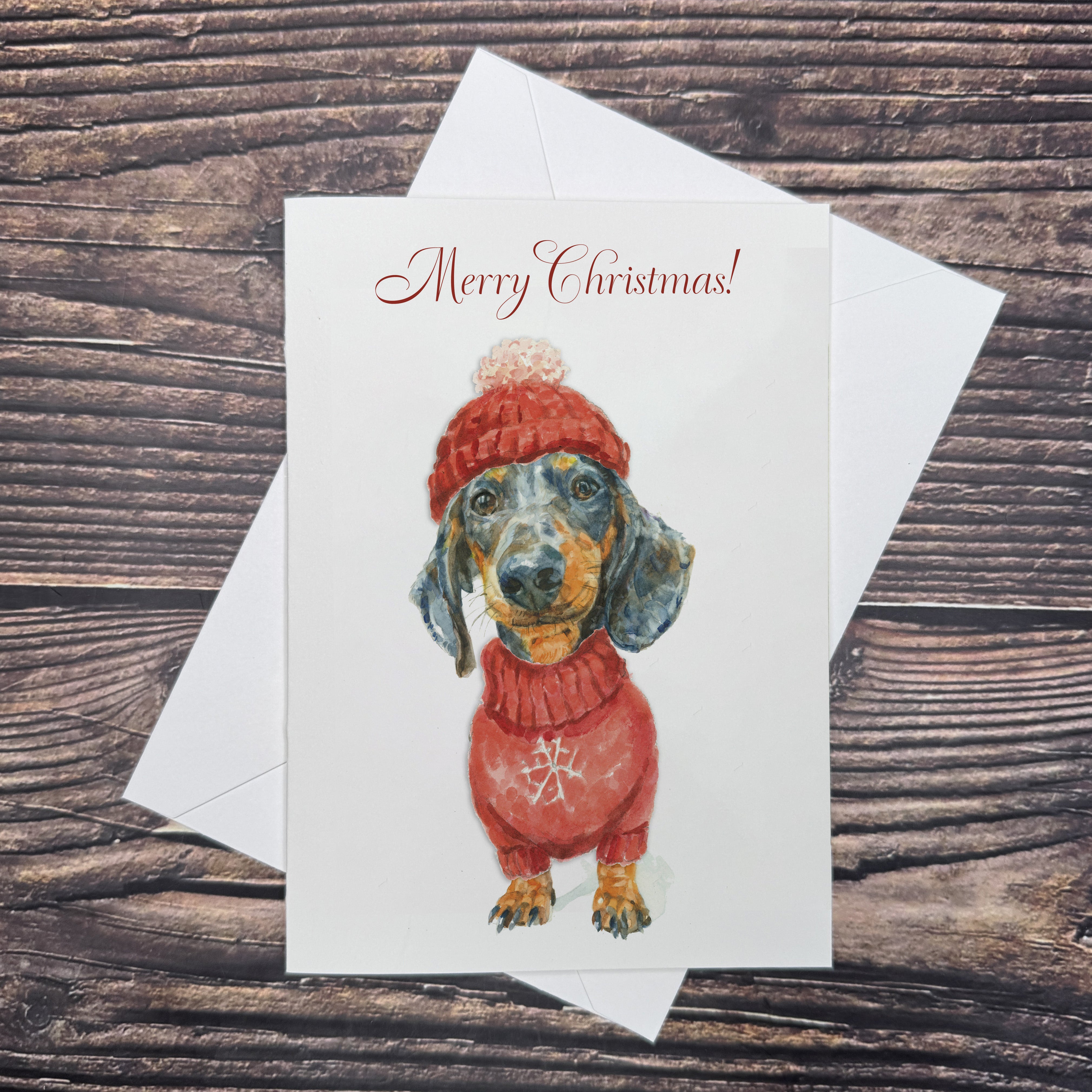Dapple Dachshund - Christmas Card