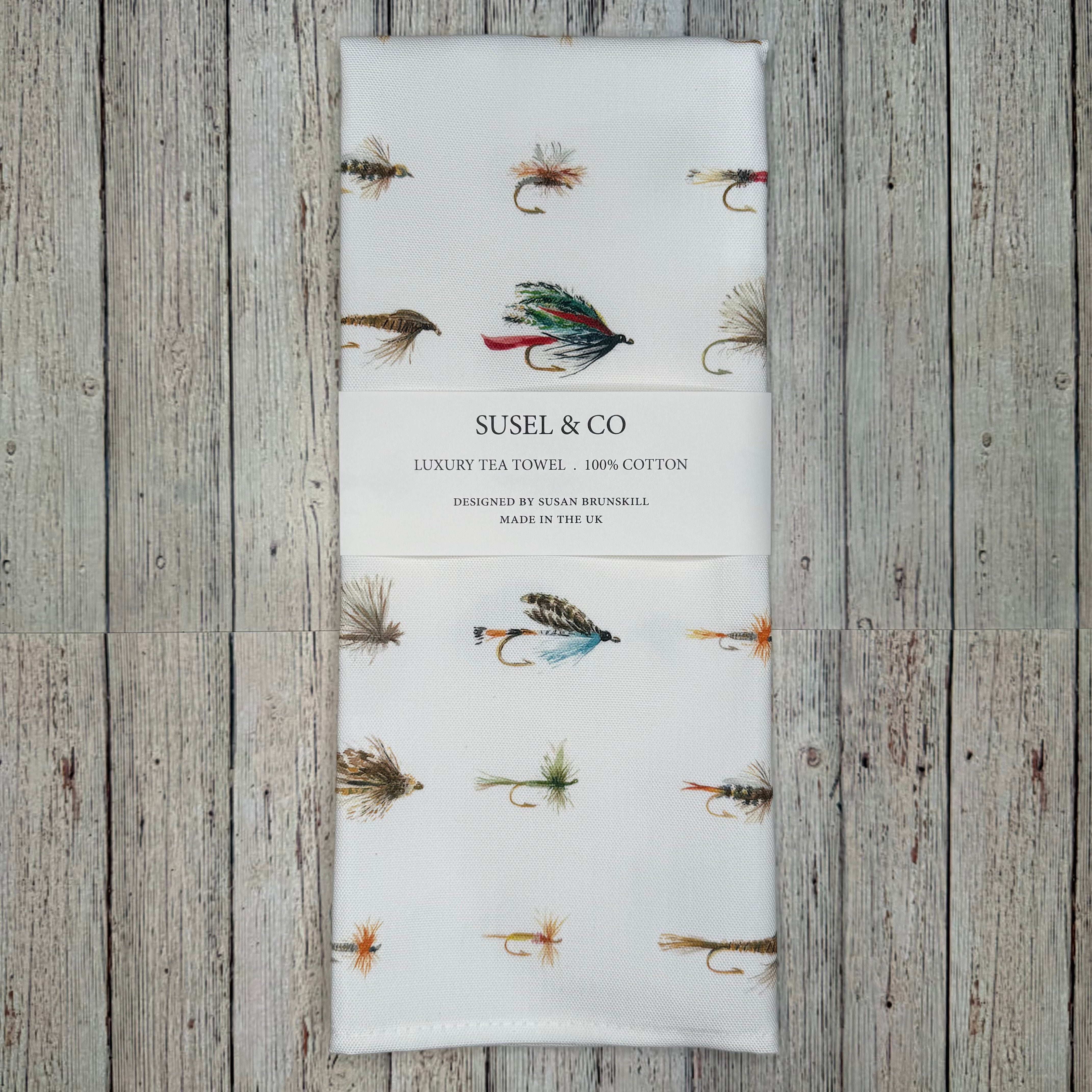Fishing Flies - Luxury Tea Towel