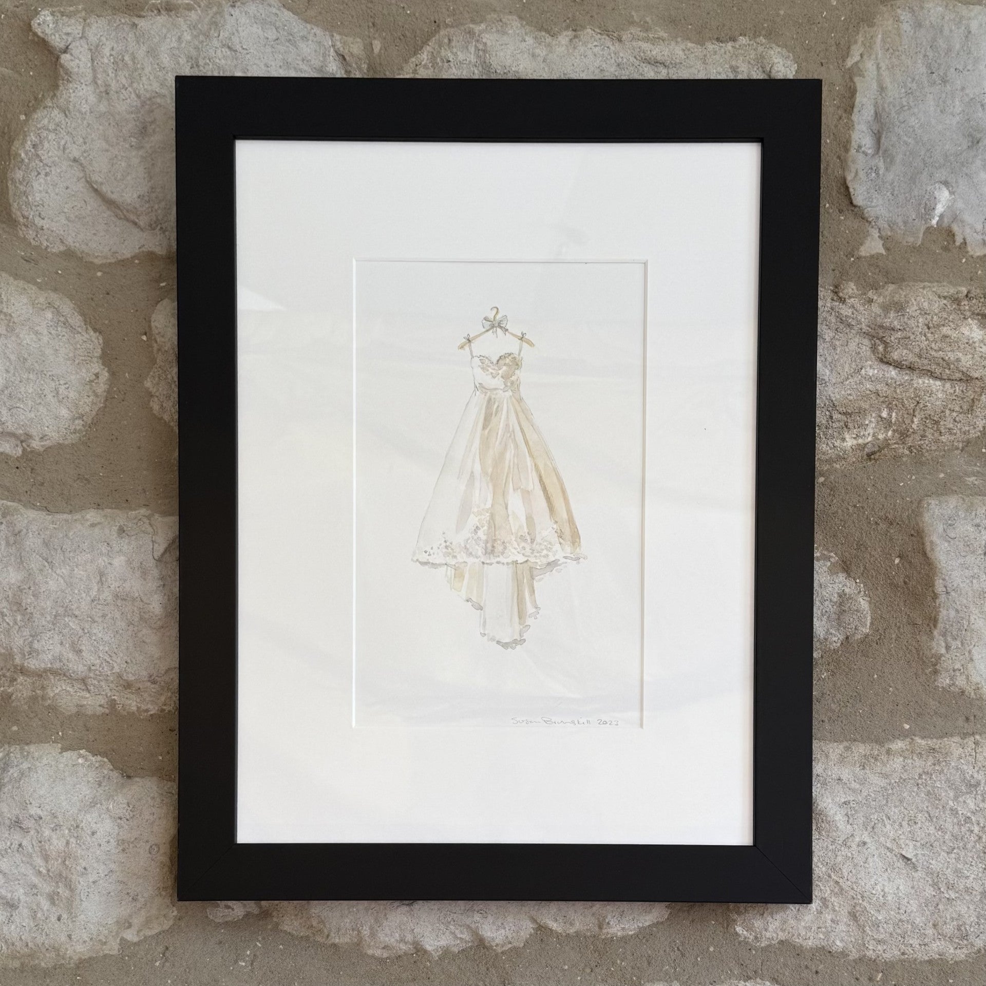 Wedding Dress - Original Watercolour Painting